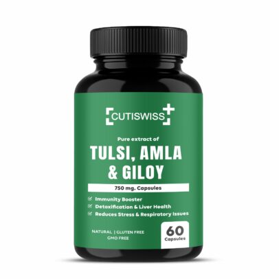 Cutiswiss Tulsi, Amla & Giloy Capsules 750 mg.