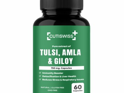 Cutiswiss Tulsi, Amla & Giloy Capsules 750 mg.